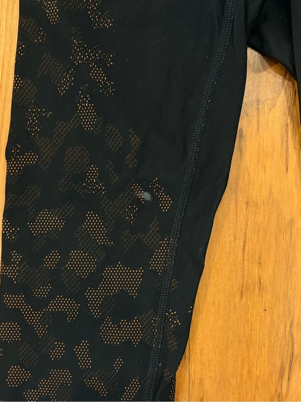 lululemon athletica Black Kids Leggings with Subtle Leopard Mesh Panels